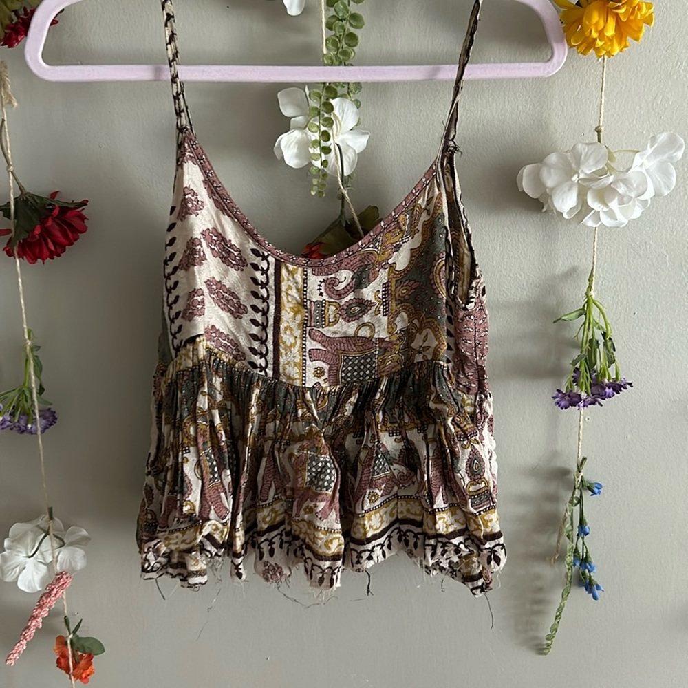 UO Bohemian Tank with Unfinished Edge